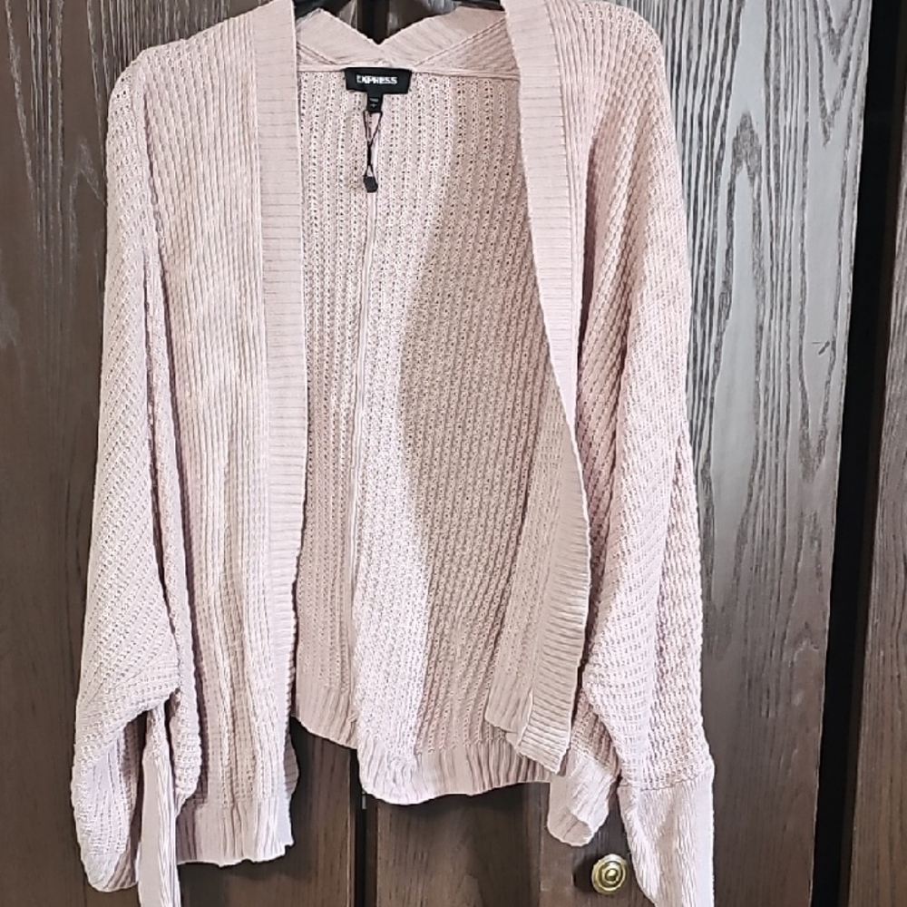 Express Pink Knit Cardigan Sweater
